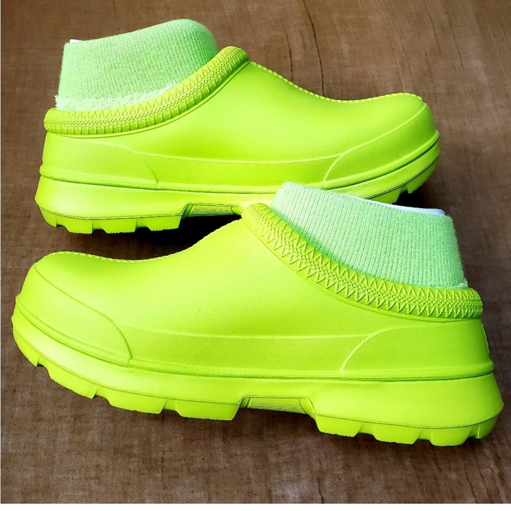Ugg X Tasman Green Rubber &  Sherpa Shoes 9